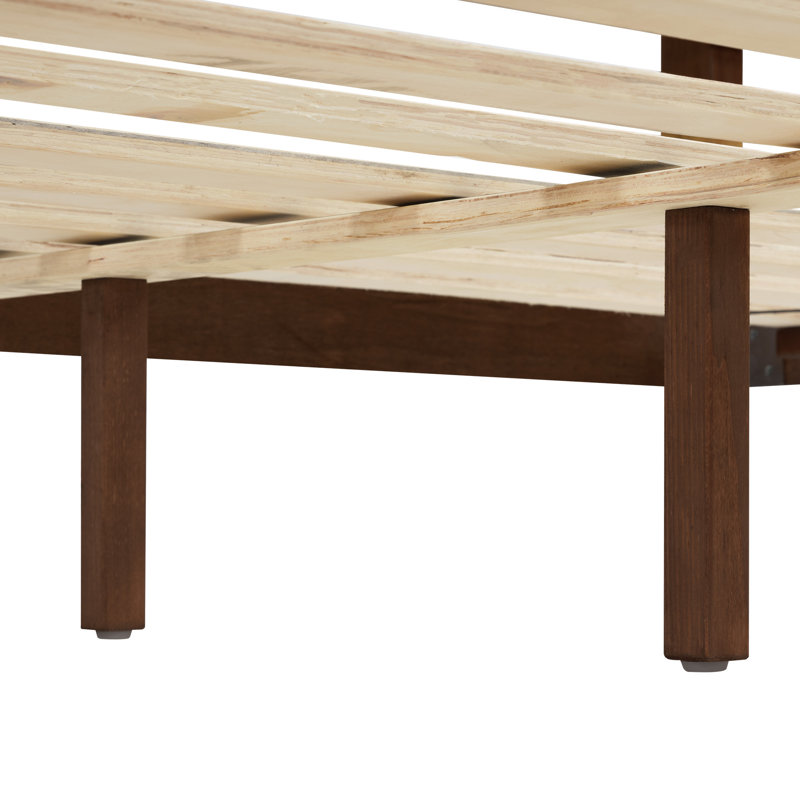 Lit moderne en bois massif, King, Dark Walnut