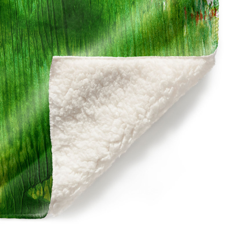 Couverture sherpae abstraite 5 douces encaustique, l 51 po x L 60 po