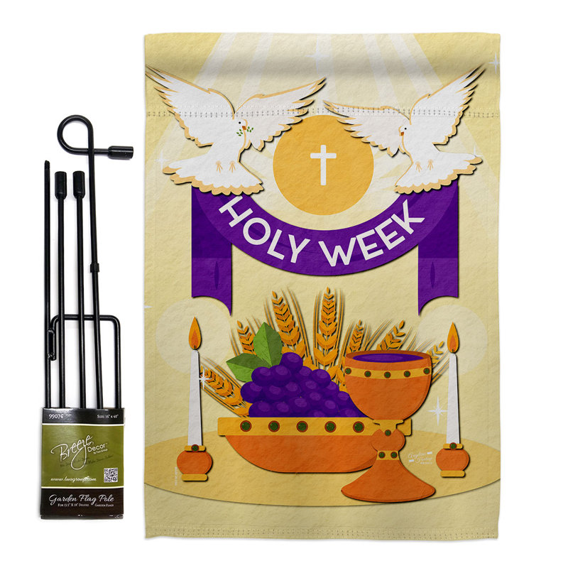 Double Sided 18.5'' H x 13'' W Polyester Flag Set