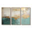Minimalisme doré et bleu sarcelle horizon - ensemble de décorations murales abstraites-111756712-111756707