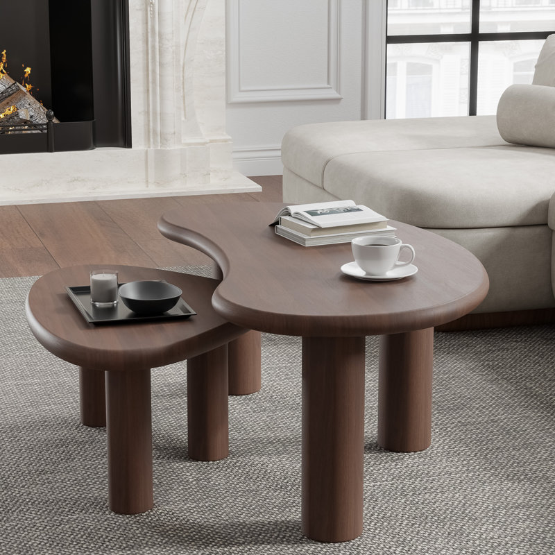 Wood Nesting Coffee Tables, Walnut