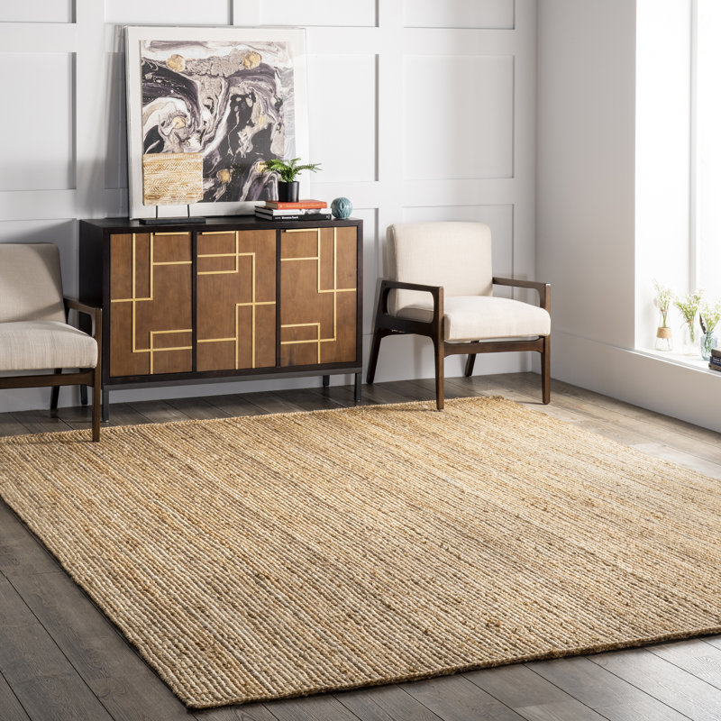 Aevry Natural Jute Area Rug, Rectangle 12' x 18'