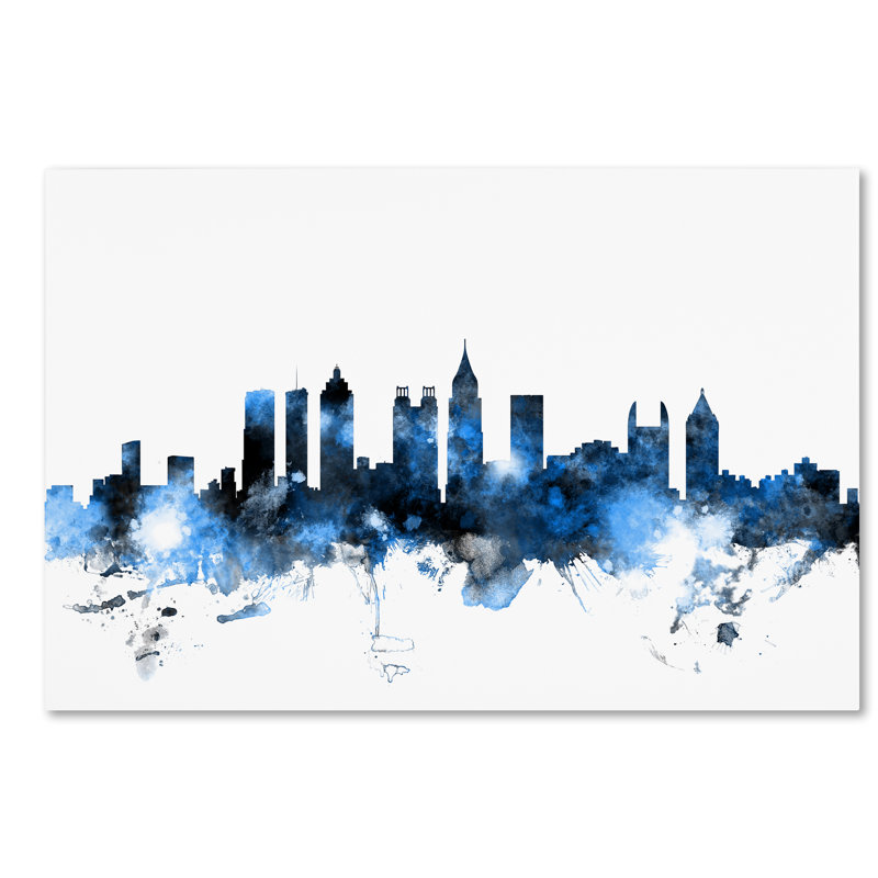 « atlanta georgia horizon white », impression sur toile tendue, H 30 po x l 47 po x P 2 po