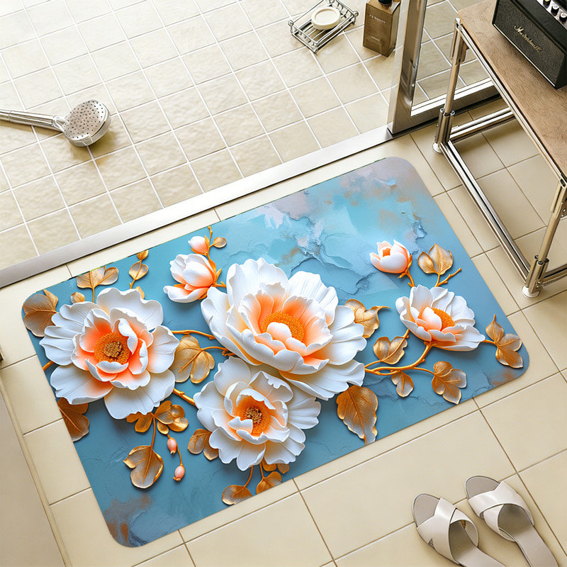 Thin Non-Slip Absorbent Bath Mats Machine Washable, 24" W x36" L