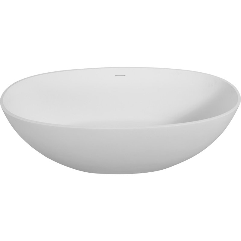 65" Freestanding Solid Surface Bathtub, White