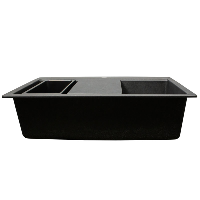 Nantucket Sinks 33 inch Dualmount Workstation Granite Composite Black