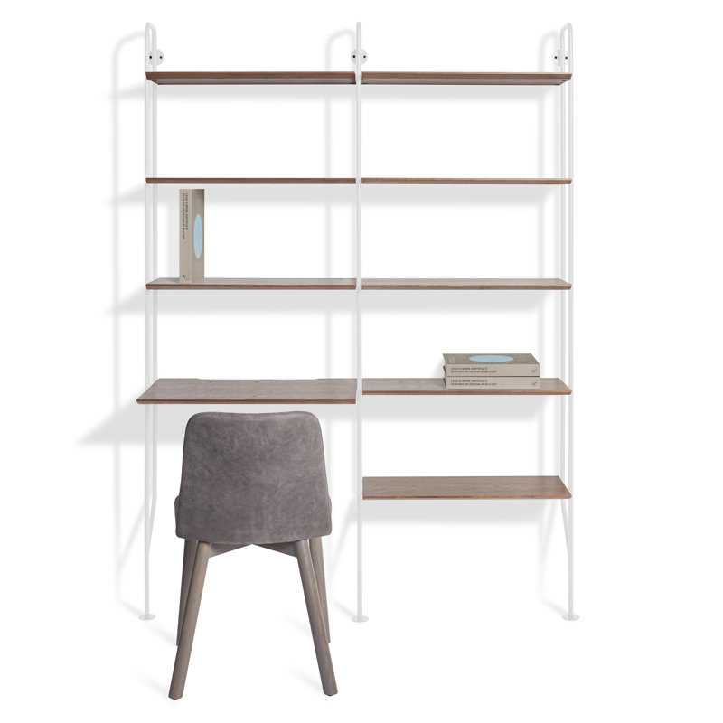 Hitch Ladder Desk, White, Walnut