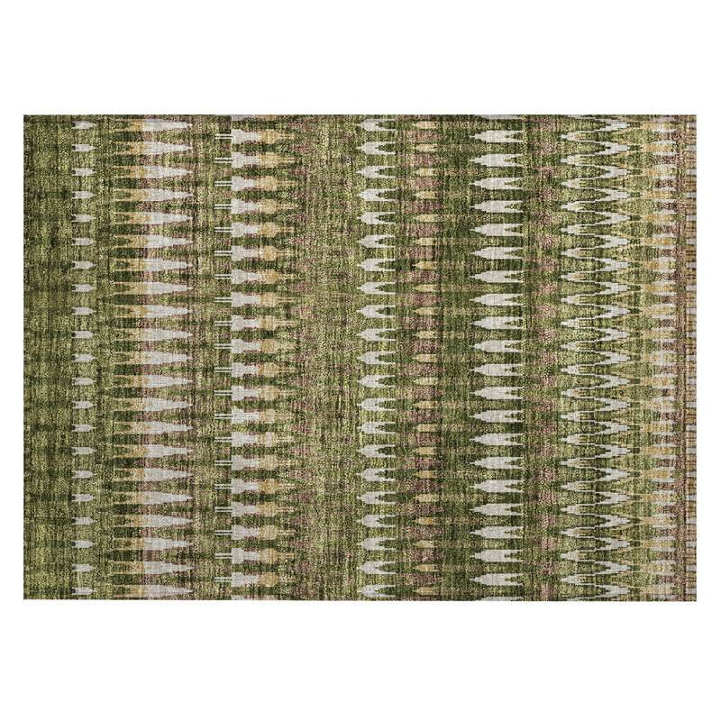 Washable Abstract Indoor / Outdoor Rug, Rectangle 1'8" x 2'6"