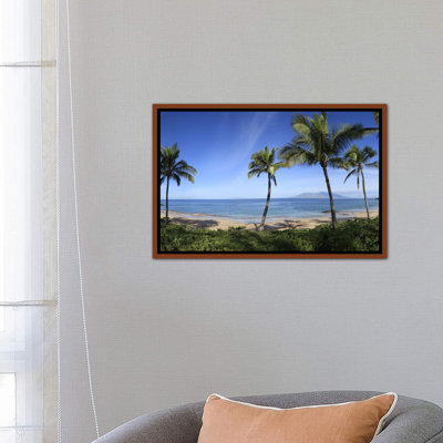 Palmier bordé de plage, Maui, Hawaii, États-Unis - reproduction de photo