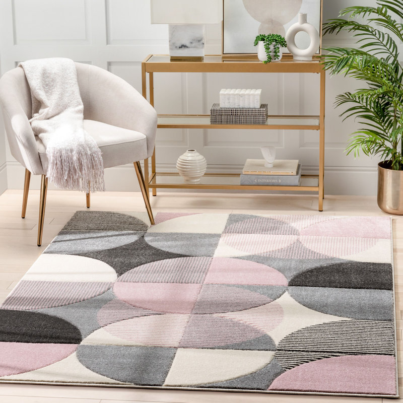 Astrid Geometric Synthetic Area Rug, Rectangle 120 x 160 cm