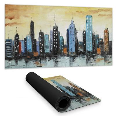 Skyline on cityscape - 15.75"x31.50" Desk mat