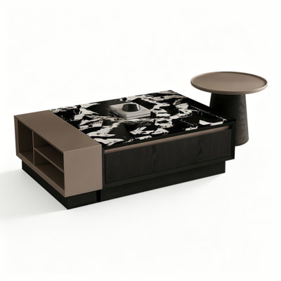 Picture Color Stone Rectangular&Round Coffee Table Sets