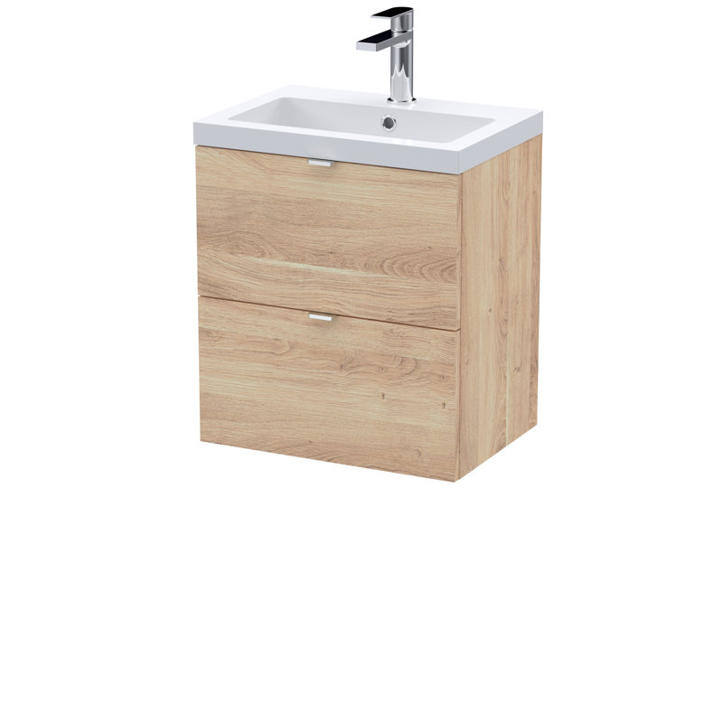 503mm Single Bathroom Vanity with Drop In Poly Marble Basin