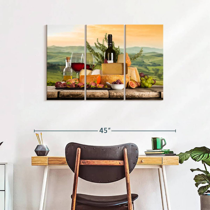 Ensemble parfait de vin sur toile 3 pièces, H 24 po x l 38 po x P 1,25 po