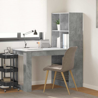 Desk With Shelf 122 X 67 X 145 Cm Engineered Wood