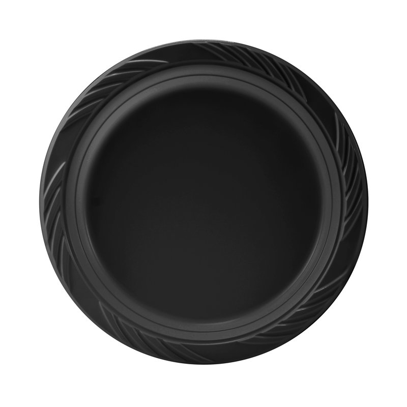 9 inch Black Disposable Plastic Plates for 200 Guests