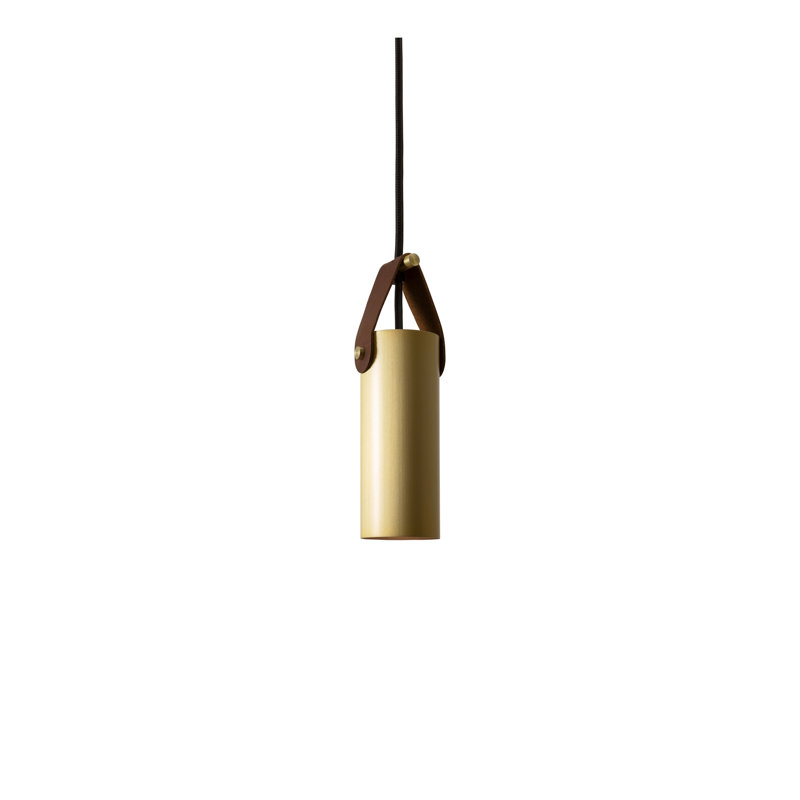 Spero Pendant, Brown, Brushed Brass, No