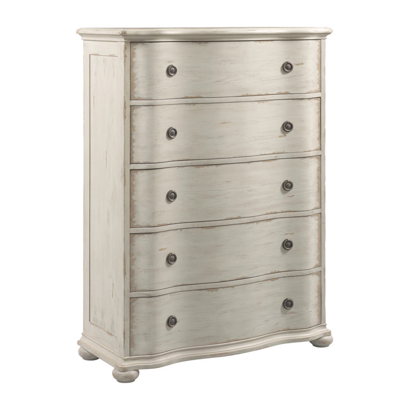 Commode à cinq tiroirs Helene - crème