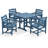 5-Piece Outdoor HDPE Dining Set, Patio Table With 4 Wide Armrest Chairs, All-Weather Garden Dining Furniture In Navy-126040352