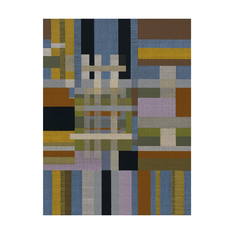 Woven Perspectives No. 08: impression géométrique abstraite, 30x40 in, Black