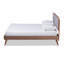 Grand lit plateforme tapissier Daventry Cowarts, gris clair / noyer H 57,9 po x l 63,35 po x L 76,95 po-118853406-118853404