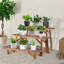 3 Tier Ladder Wood Plant Stand Step Garden Display Shelf Indoor Outdoor Flower Pot Rack
