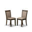 L'ensemble de table de cuisine 5 pièces pour 4 personnes comprend une table de salle à manger rectangulaire avec des pieds en X et 4 chaises rembourrées en tissu kaki foncé, jacobin vieilli-139488032-139488039