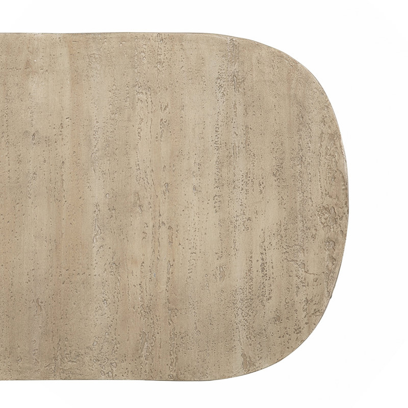 Cream Finish Oval Coffee Table, 36x24x15 Inches, Cream