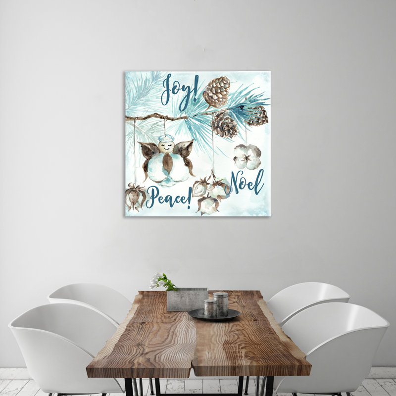 Christmas Cotton Boll - Wrapped Canvas Painting, 46 cm H x 46 cm W