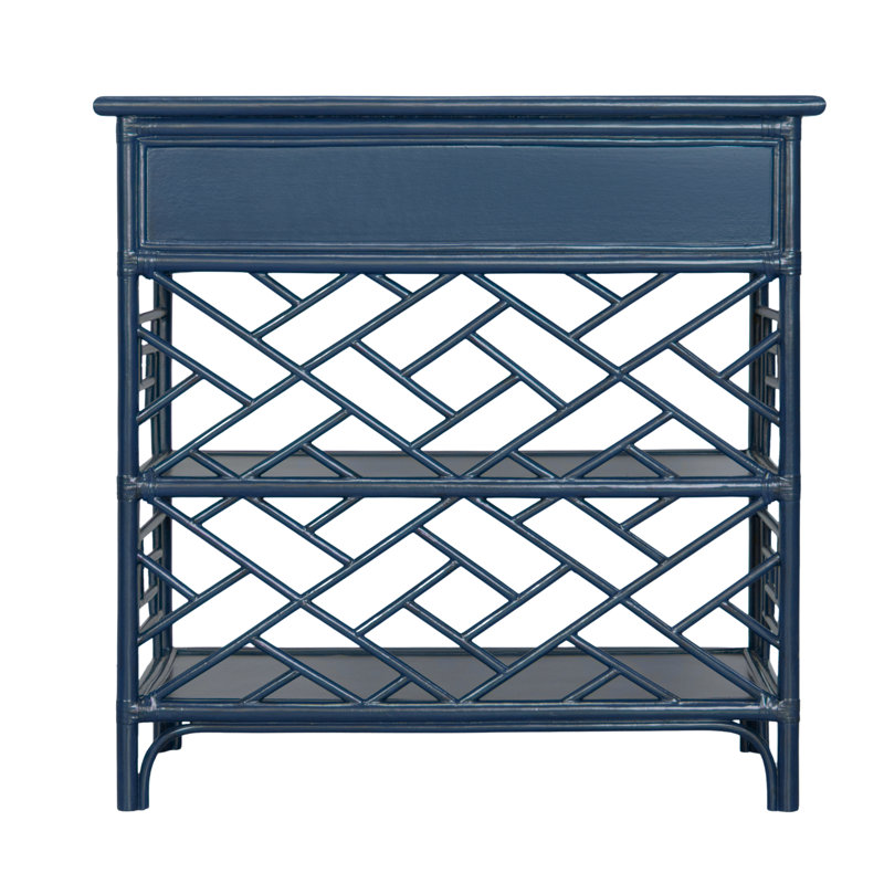 Chippendale End Table, Navy Blue