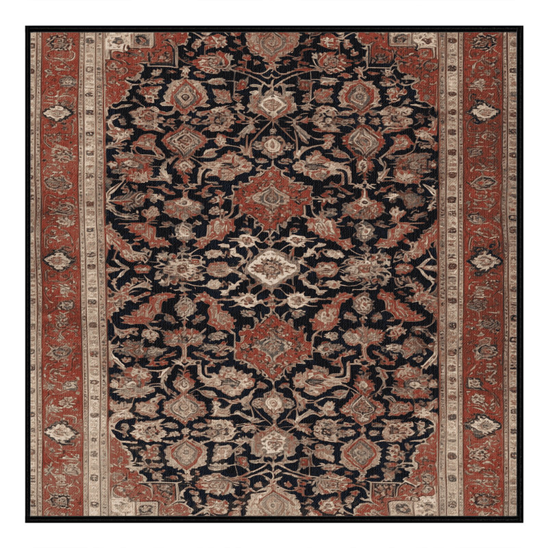 Tapis brun lavable à la machine, Carré 5 pi