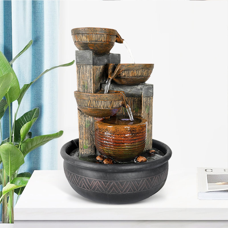 Handcrafted Table Top Fountain with Lights