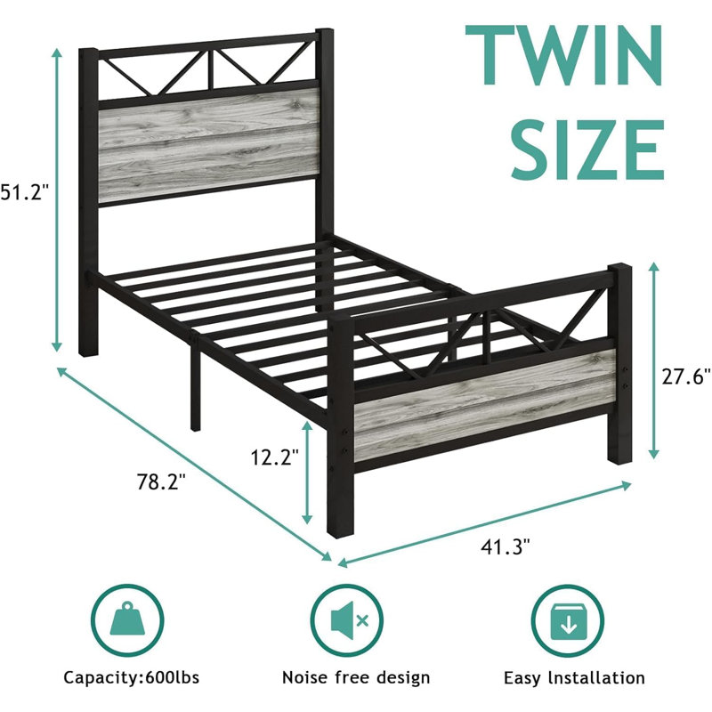 Wykeisha Platform Bed, Gray, Full 