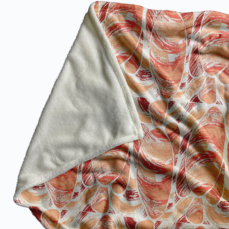 Hoyt Plain Weave / Muslin Throw Blanket, Coral