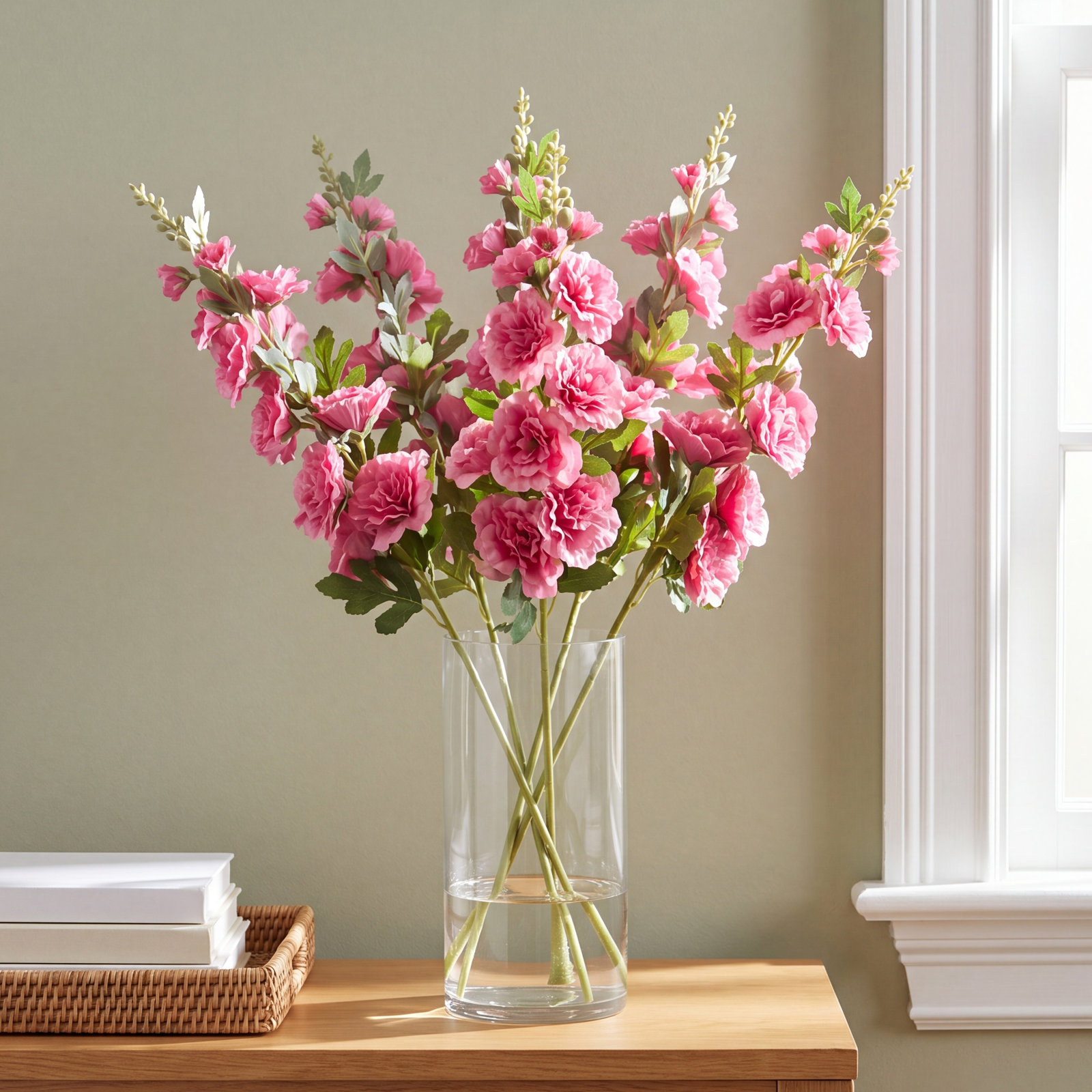Rimma Hollyhock Stems, Orange