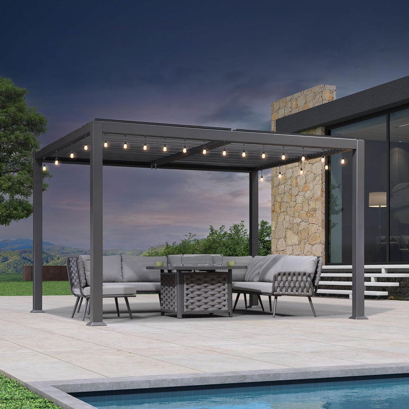 12 pi. L 10 pi. Pergola en aluminium