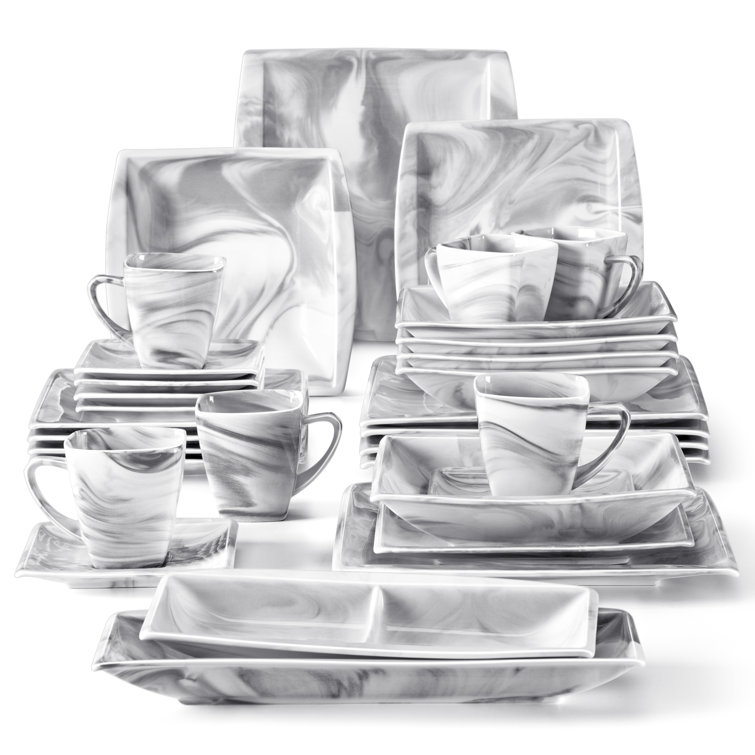 Brunetti 32 Piece Porcelain China Dinnerware Set - Service for 6