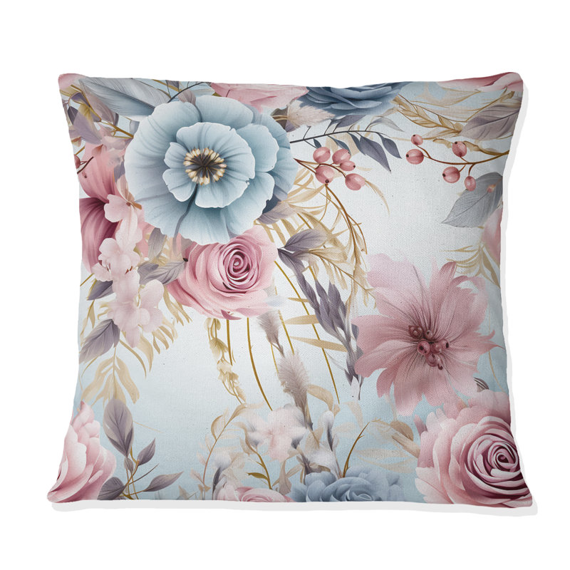 Coussin décoratif rose et bleu Dreamcatchers Boho, H 16 po x l 16 po