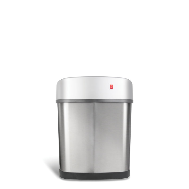 Silver Stainless Steel Touchless Motion Sensor Kitchen Trash Can