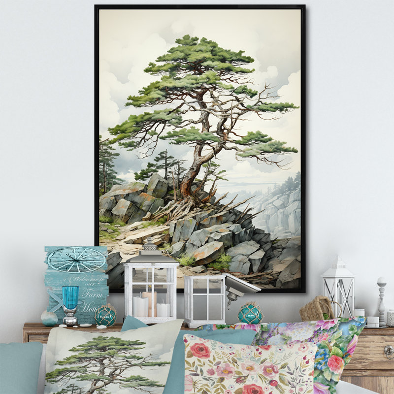 «Pine Tree Resilience», reproduction sur toile flottante, Cadre photo argenté, H 20 po x l 12 po x P 1 po