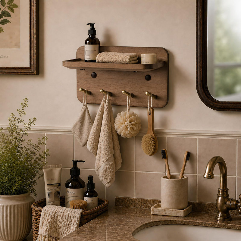 Solid Wood Wall Organizer