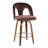 Ava Upholstered Contemporary Fixed-Height Stool With Swivel In Glazed Wood With Round Metal Footrest By Lumisource - Set Of 2-113645351-113645355-113645358