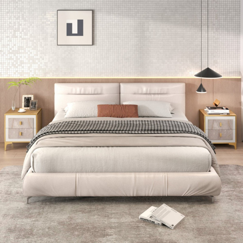 Table de chevet avec 2 tiroirs coulissants pour la chambre à coucher du salon