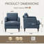 Fauteuil d'appoint rembourré moderne avec accoudoirs larges, poche de rangement latérale et dossier ergonomique-357107480