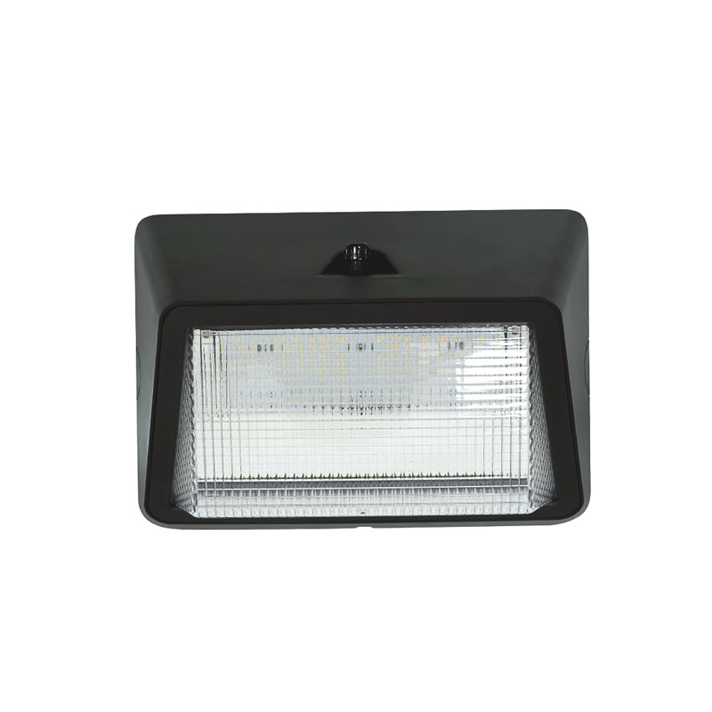 LED Refractor Wall Pack Light, 6,500 Lumens, 4000K, 50W, Outdoor Wall Light, Dusk-to-Dawn, 0-10V Dimmable Wall Lamp - Bronze