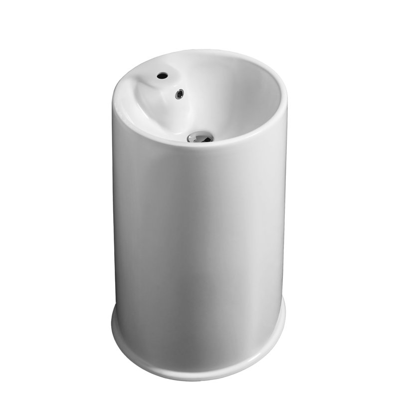 Lavabo de salle de bain sur pied en porcelaine vitrifiée avec trop-plein Britannia