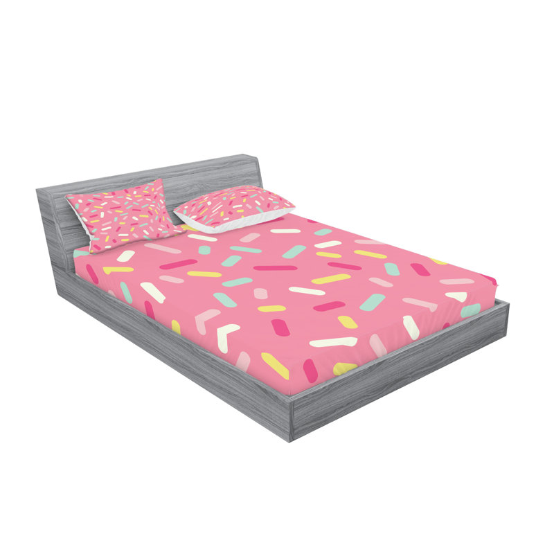 Multicolore drap-housse et coussin décoratif Ambesonne, Calking Fitted Sheet Set + 4 Pillow Cases