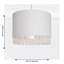 23cm H Fabric Drum Pendant Shade-726260175