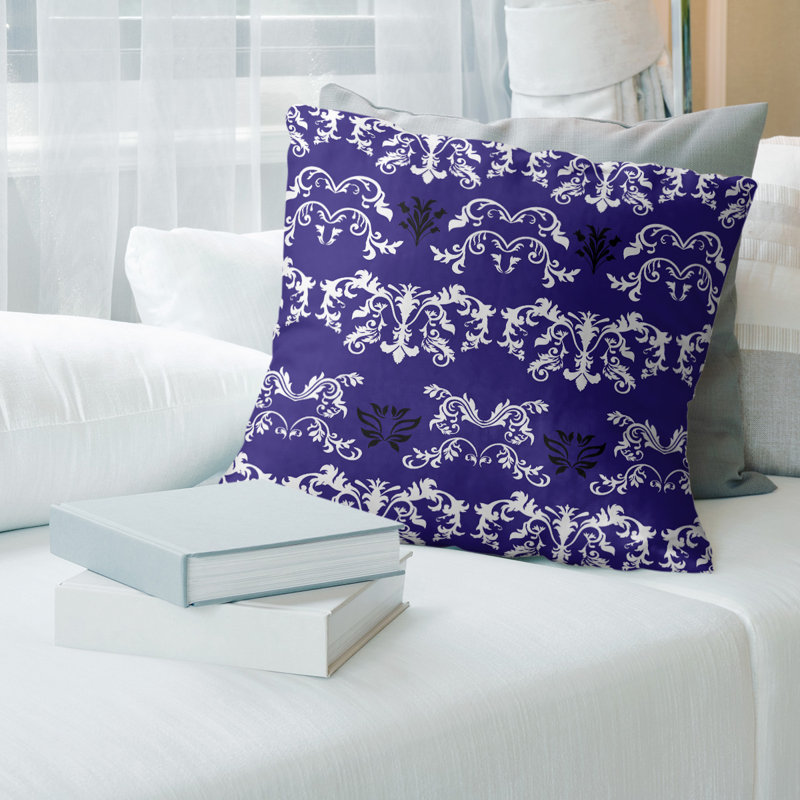 Housse de coussin Baltimore Football Baroque, Violet / blanc / noir, Polyester filé, 18" x 18"