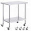 Table de travail en acier inoxydable - 24 x 36 x 38 pouces avec roulettes